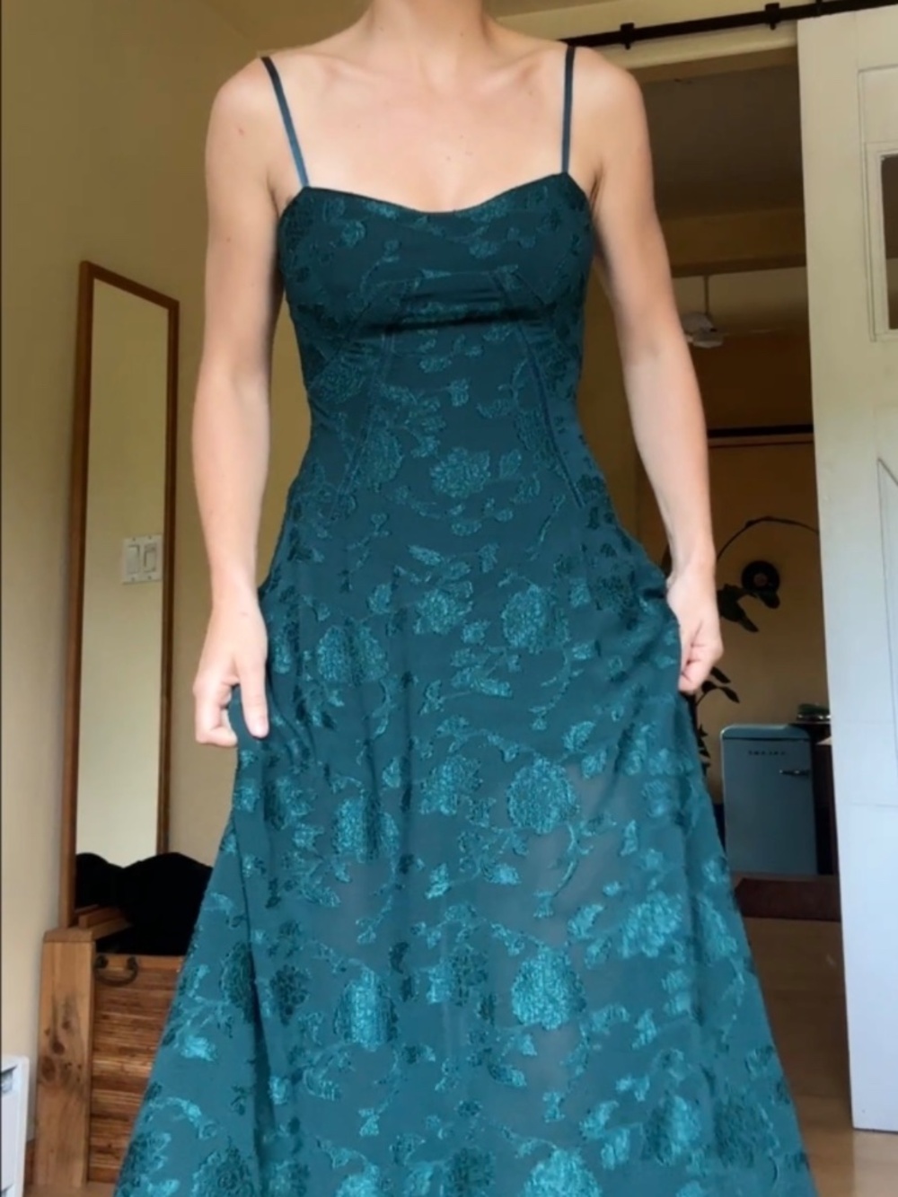 Women's Sweetheart Neck Long Chiffon Dress